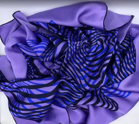 Large Purple Silk Scarf for Women | Versatile Fashion Accessory