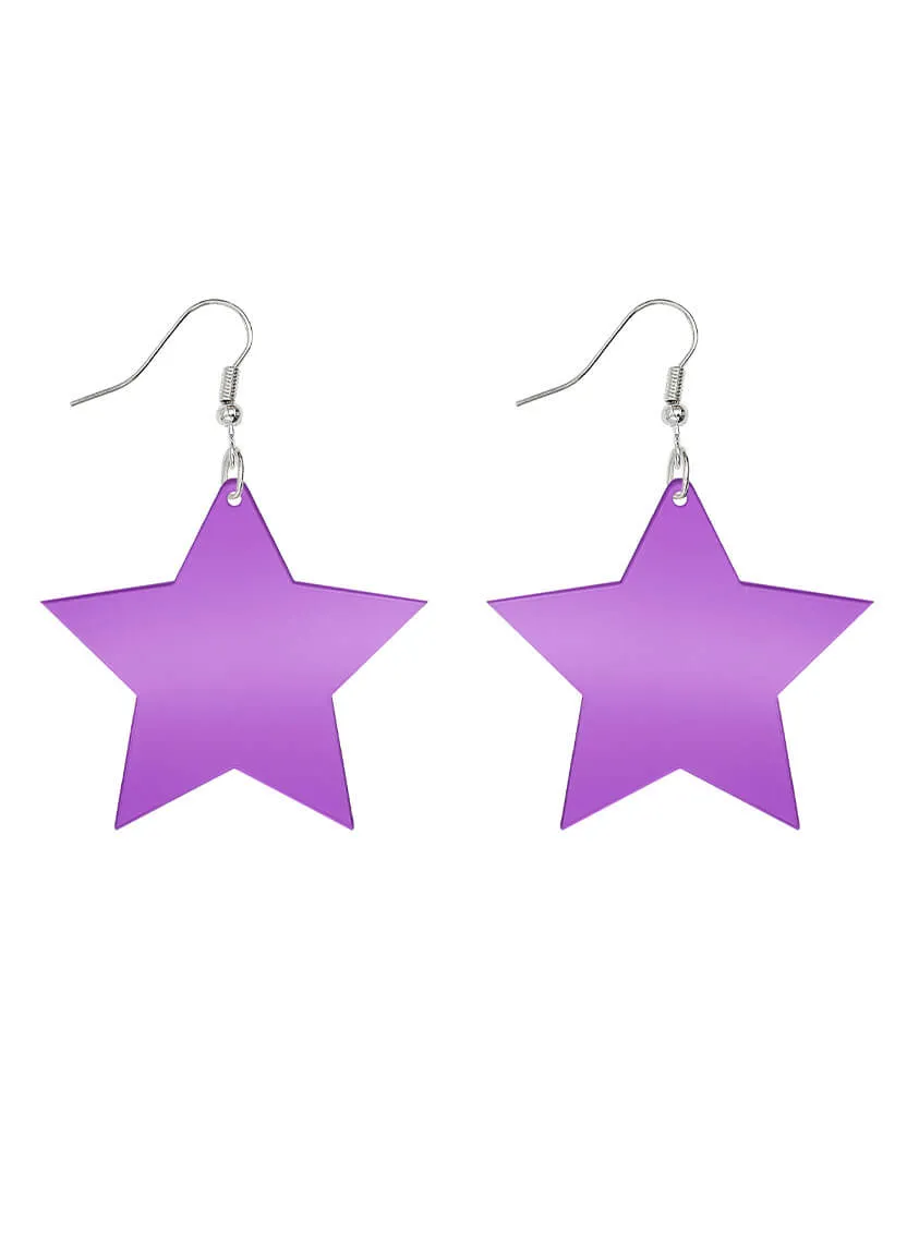 Large Star Charm Earrings