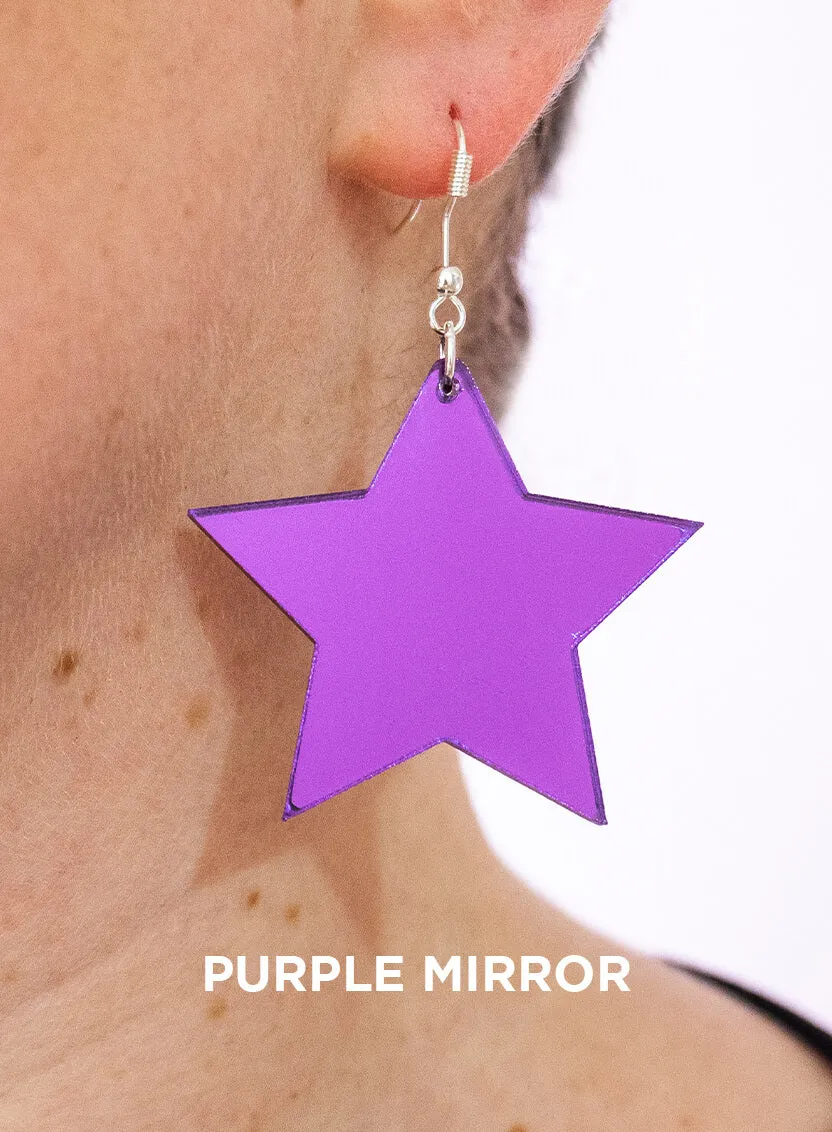 Large Star Charm Earrings