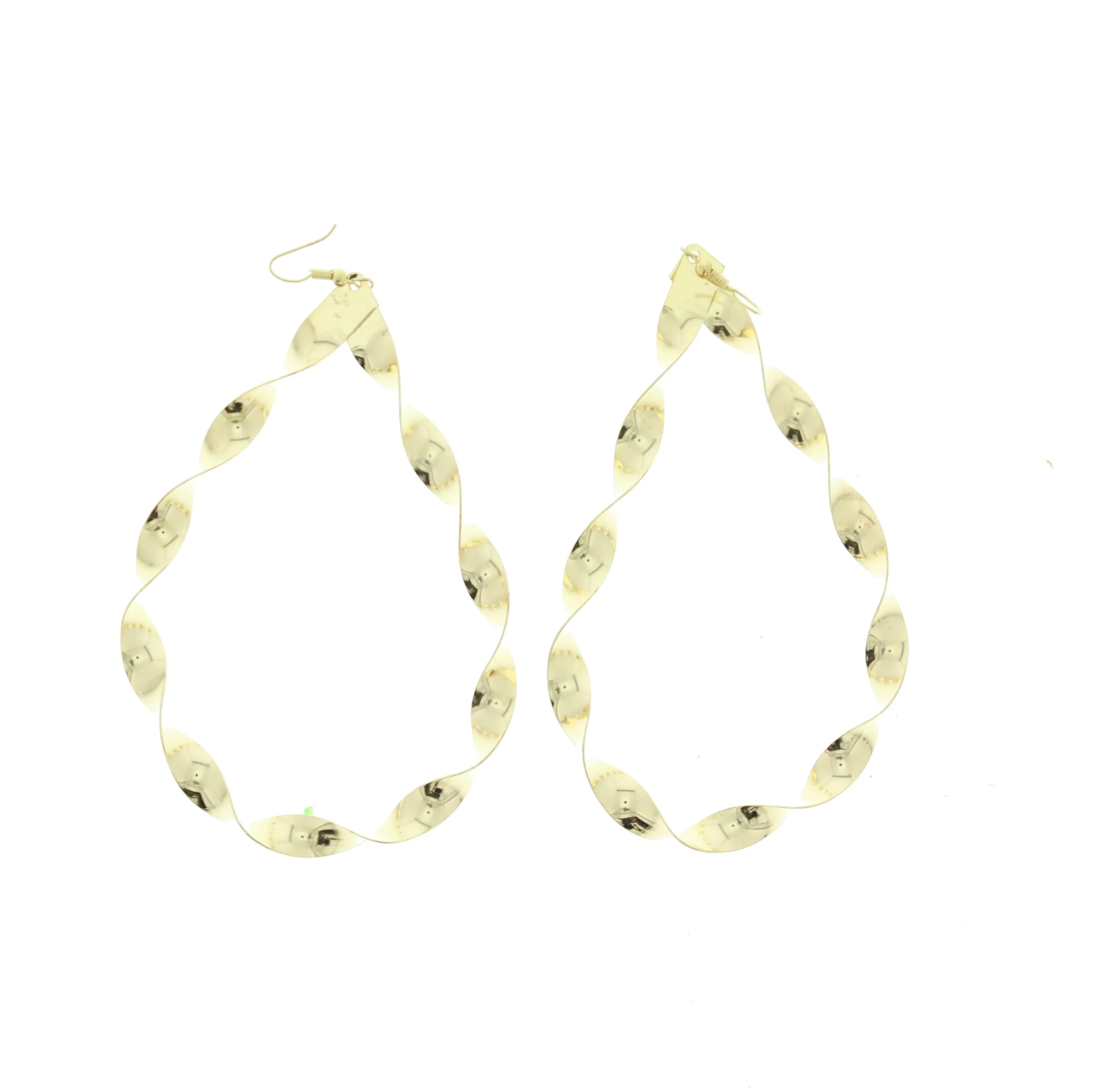 Large Twisted Tear Drop Earrings (Height - 11cm, Width - 6.6cm)