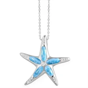 Larimar Stardust Sea Star Fish Pendant