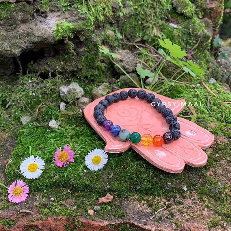 Lava Seven Chakra Bracelet