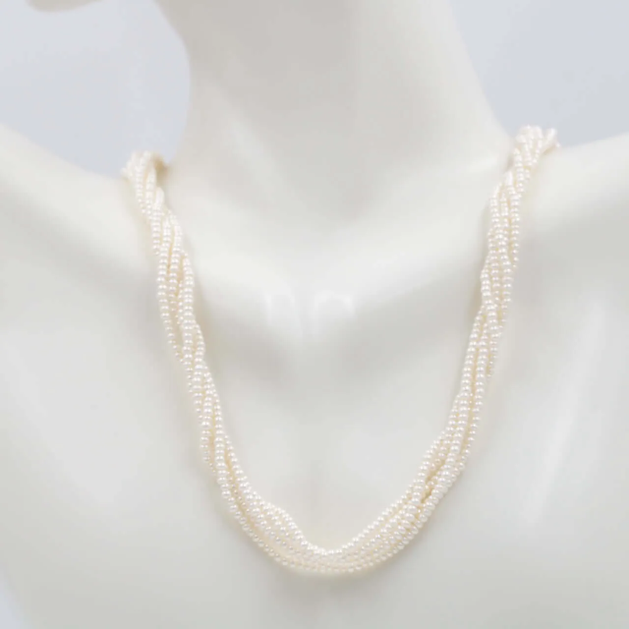 Layered Seed Bead Necklace Layered Necklace Beaded Necklace Gemstones Necklace Faux Pearl Necklace Multi Strand Layering Necklace16 inches SKU:6142547