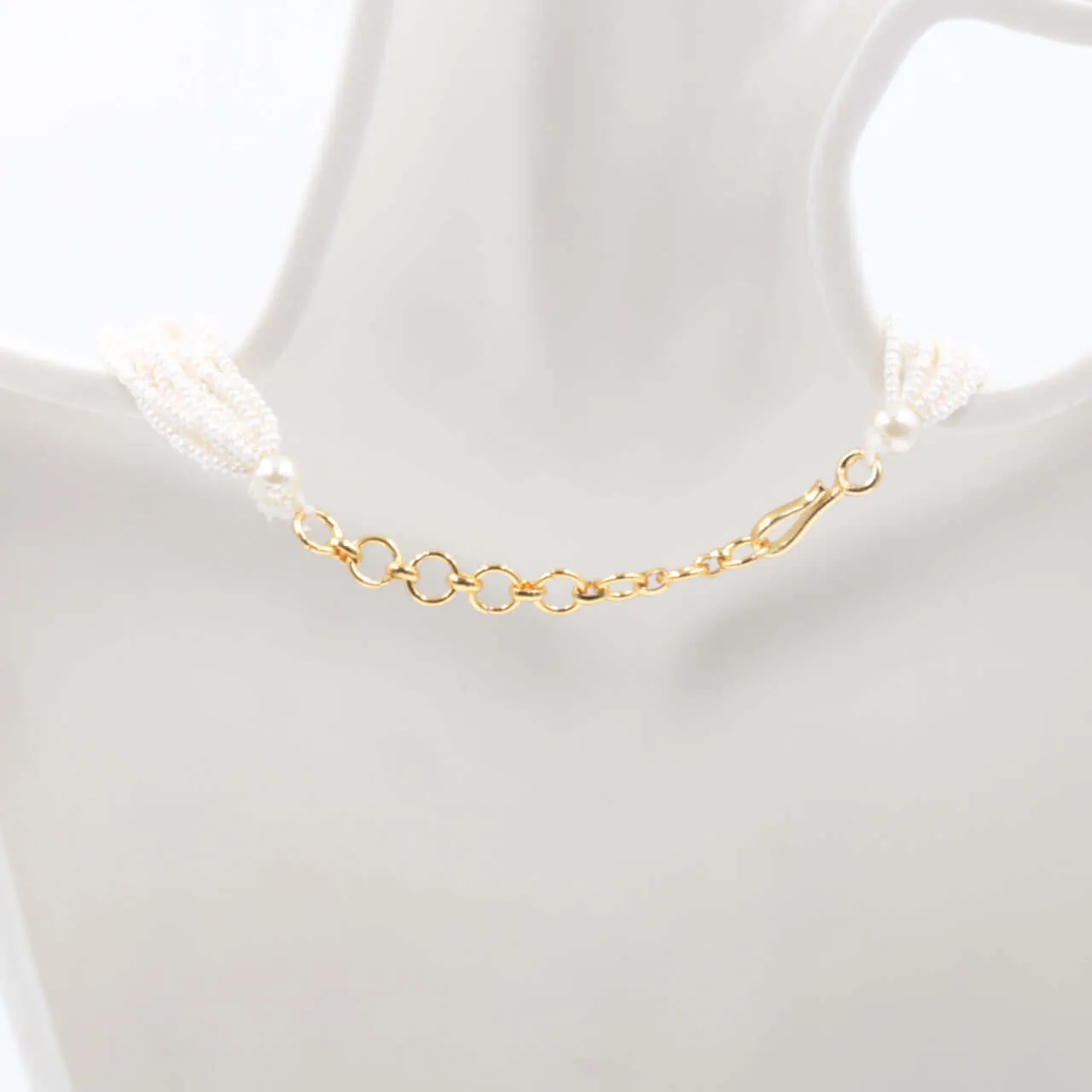 Layered Seed Bead Necklace Layered Necklace Beaded Necklace Gemstones Necklace Faux Pearl Necklace Multi Strand Layering Necklace16 inches SKU:6142547