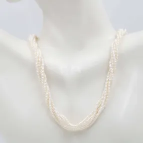 Layered Seed Bead Necklace Layered Necklace Beaded Necklace Gemstones Necklace Faux Pearl Necklace Multi Strand Layering Necklace16 inches SKU:6142547