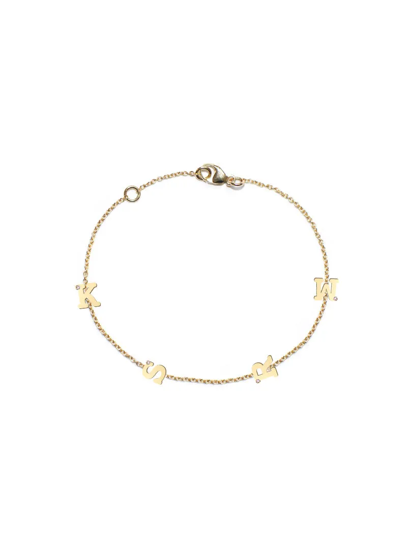 Love Letter Initial Bracelet Personalized