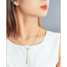 LOVE Letter Lariat Necklace - Stainless Steel