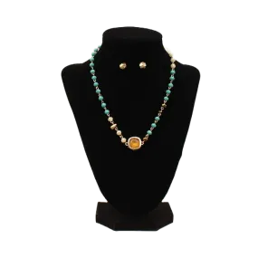 M&F Western® Ladies Topaz Beaded Necklace & Earring Set 30998
