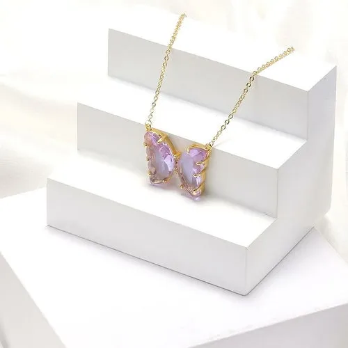 Manifestation Crystal Butterfly Necklace