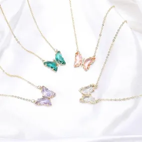 Manifestation Crystal Butterfly Necklace