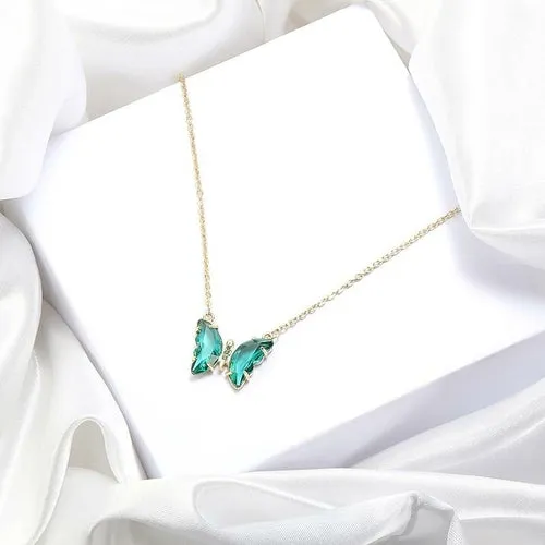 Manifestation Crystal Butterfly Necklace