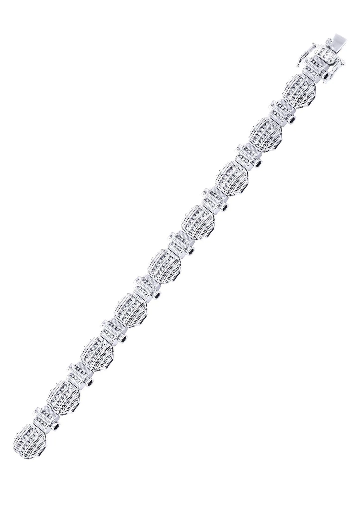Mens Diamond Bracelet White Gold| 2.11 Carats| 39.74 Grams