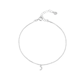 Moon Diamonds Silver Anklet
