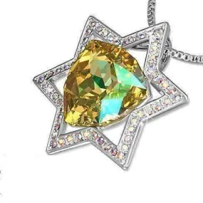 Mystique Champagne Star of David Necklace