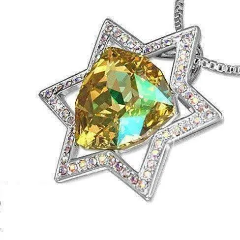 Mystique Champagne Star of David Necklace