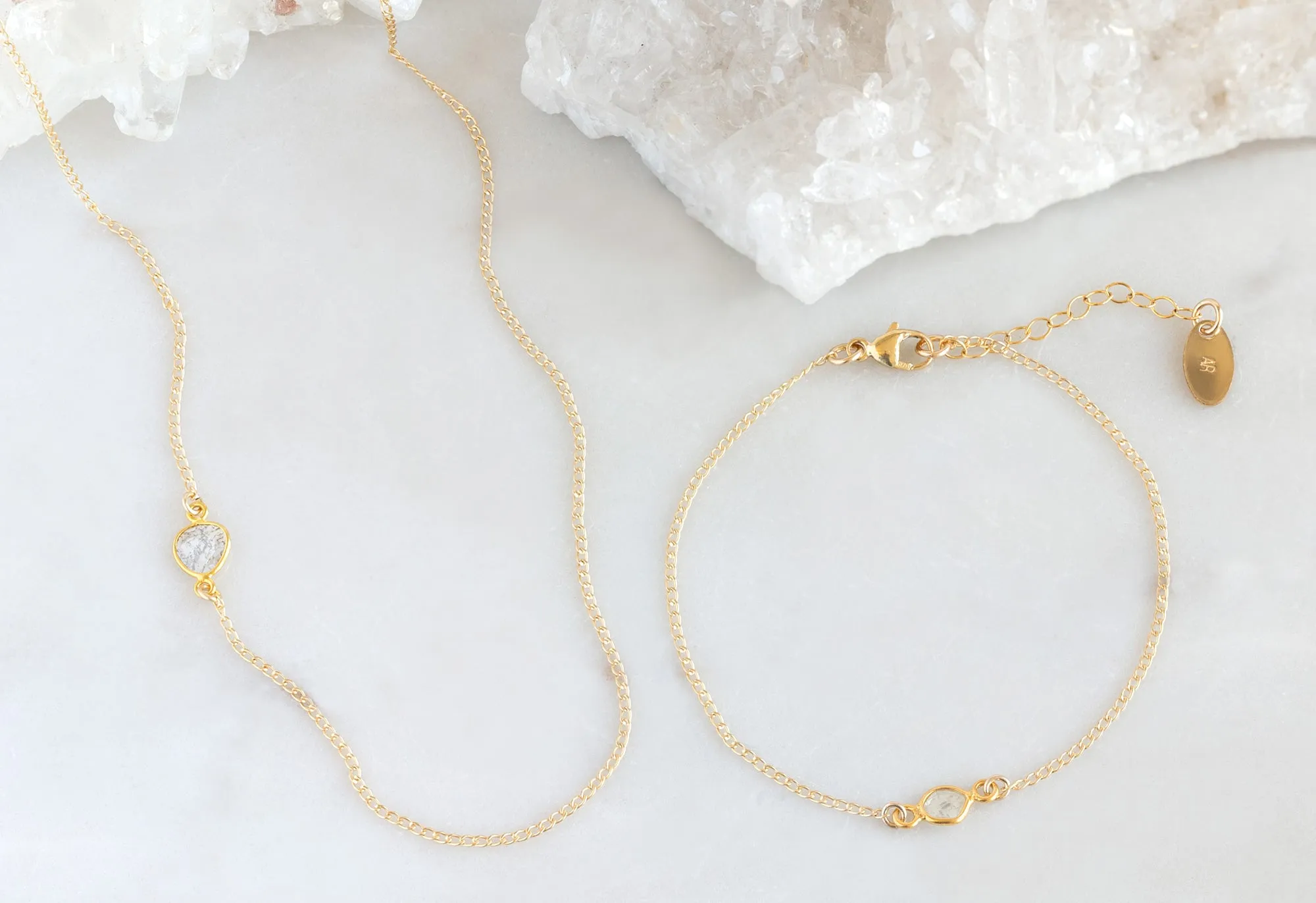 Natural Diamond Slice Bracelet