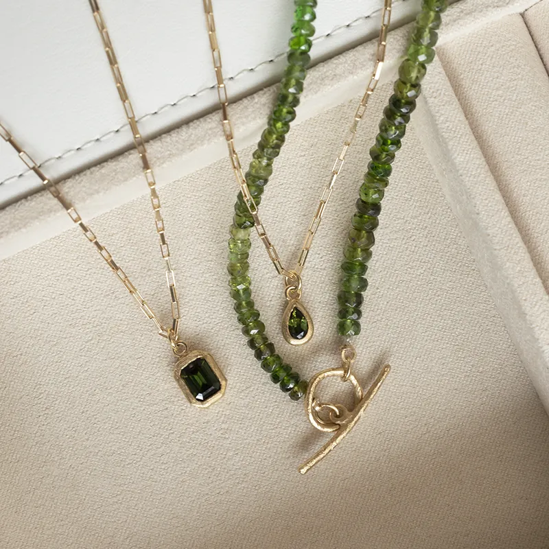 Natural Gemstone 'Boulder' Toggle Necklace