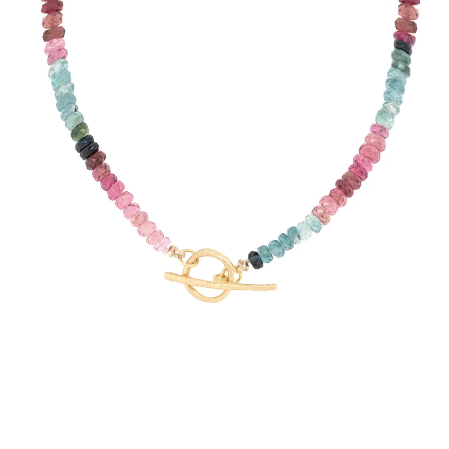 Natural Gemstone 'Boulder' Toggle Necklace