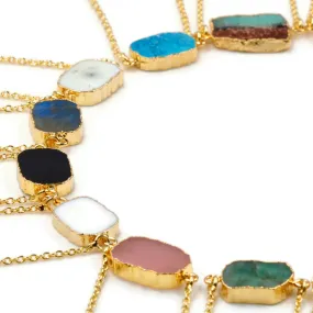 Natural Gemstone Necklace Gold Plated Clasp Necklace Fashion Necklace Gemstone Necklace Goldtone Necklace Chain Necklace SKU 6142218
