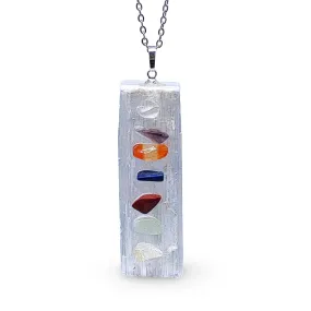 Necklace -Natural Selenite Harmony 7 Chakras