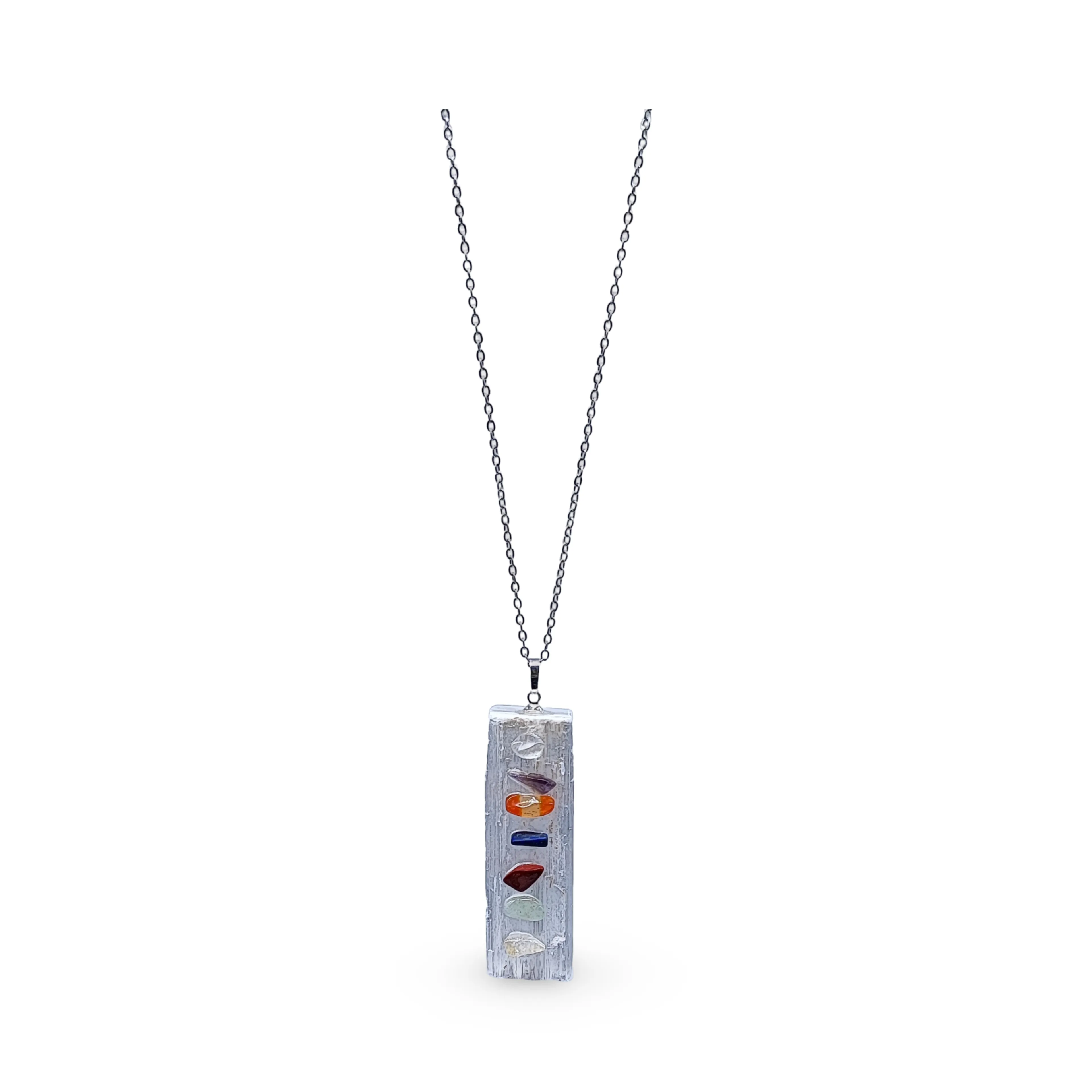 Necklace -Natural Selenite Harmony 7 Chakras