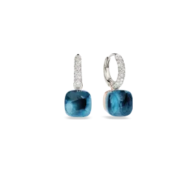 Nudo Earrings in London Blue Topaz with diamonds