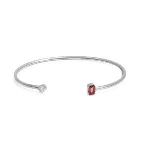 October Opal Birthstone Bangle - Silver