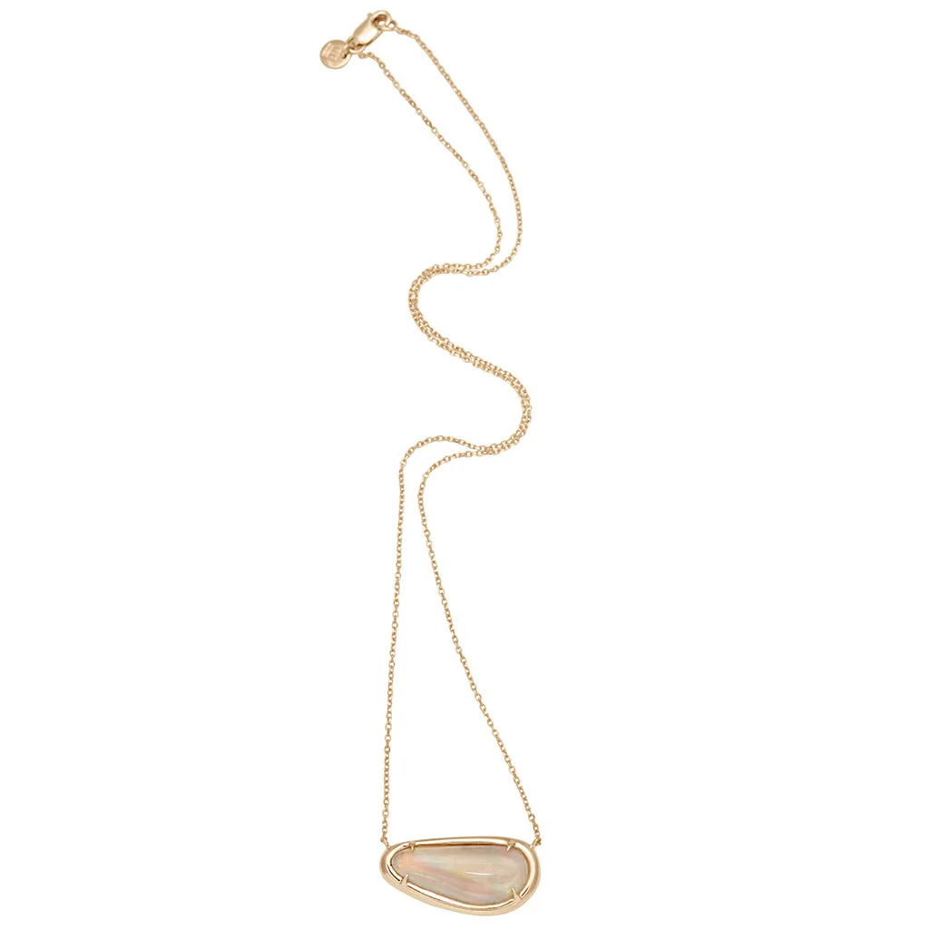 Opal Amulet Necklace - Yellow Gold & Opal