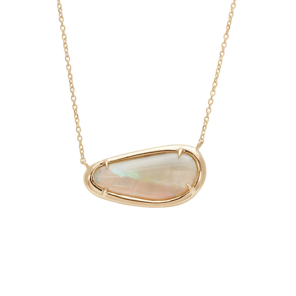 Opal Amulet Necklace - Yellow Gold & Opal