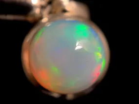 OPAL Pendant - Sterling Silver, 9mm Round Cabochon - Opal Necklace, Birthstone Necklace, Opal Jewelry, Welo Opal, 49030