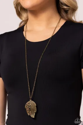 Open Door Jewelry - A Mid-AUTUMN Nights Dream - Brass Necklace - Paparazzi Accessories