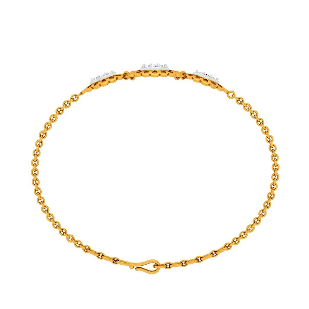 Oval Series Diamond And Gold Bracelet Design