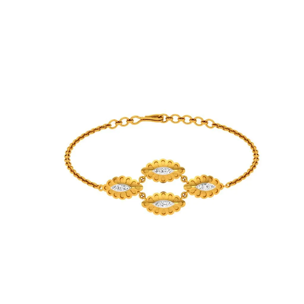 Oval Series Diamond And Gold Bracelet Design