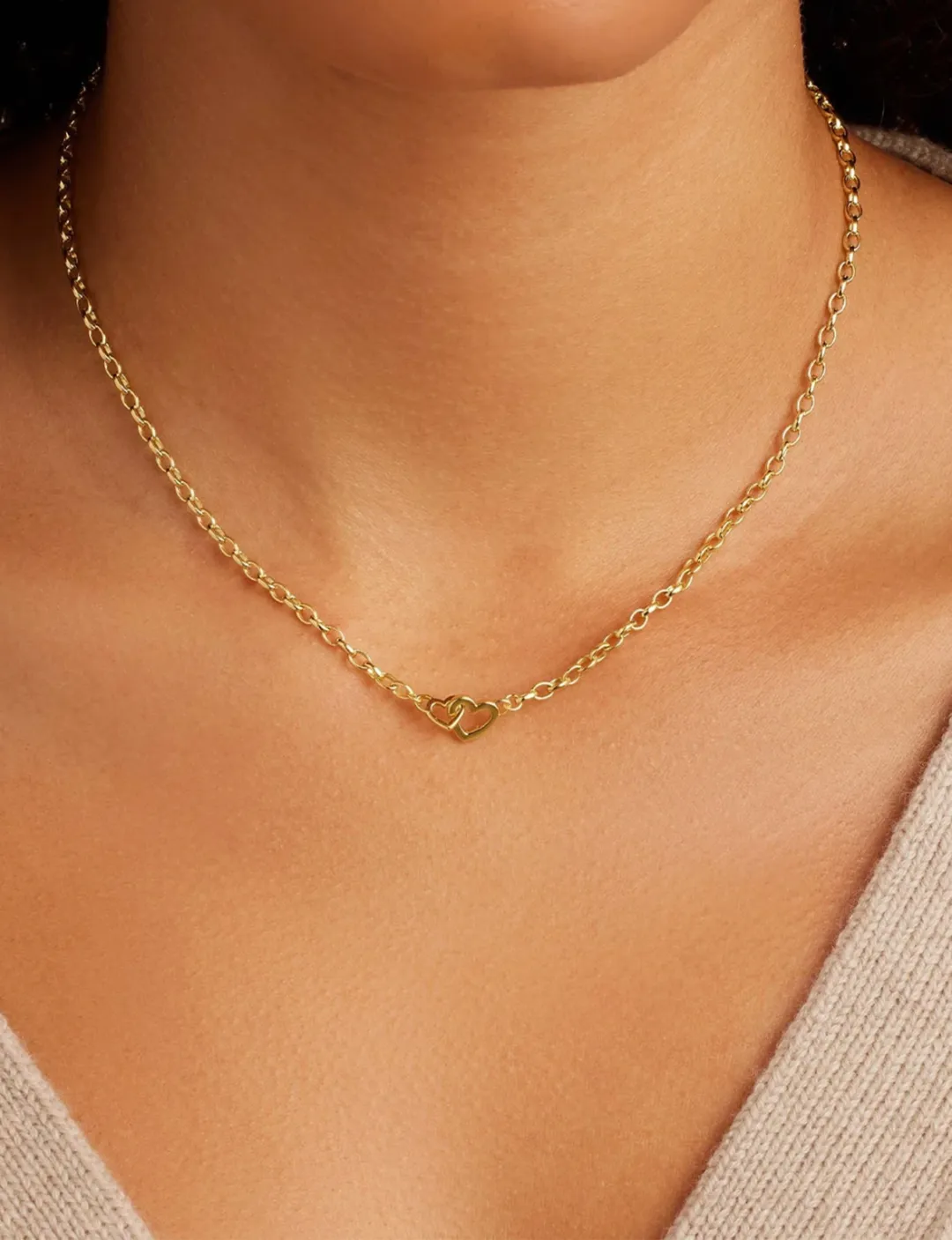 Parker Mini Heart Necklace, Gold