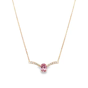 Parle Rose Gold Lotus Garnet Necklace NPF221LG1RI
