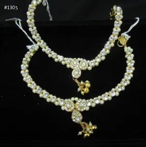 Payal 3051305 Indian Designer Golden Anklets Shieno Sarees