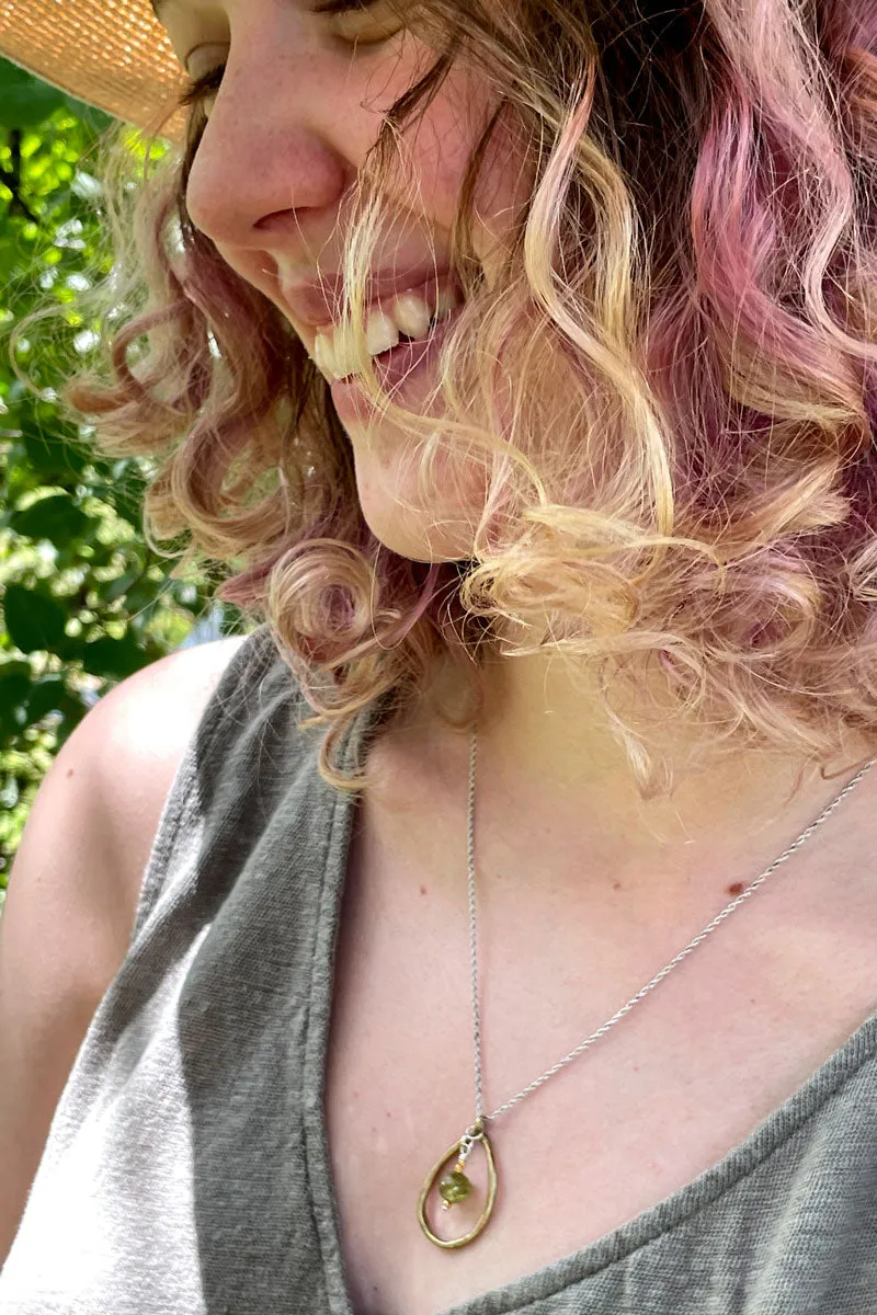 Peaceful Fire Necklace | Green Garnet Limited Edition