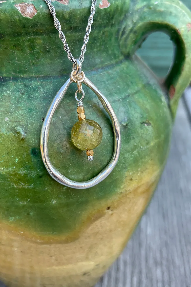 Peaceful Fire Necklace | Green Garnet Limited Edition