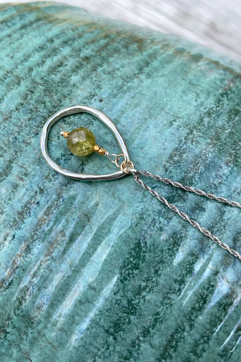 Peaceful Fire Necklace | Green Garnet Limited Edition
