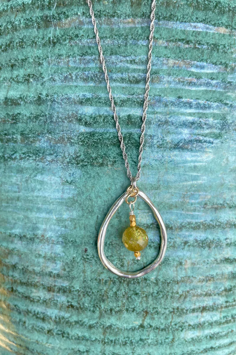 Peaceful Fire Necklace | Green Garnet Limited Edition