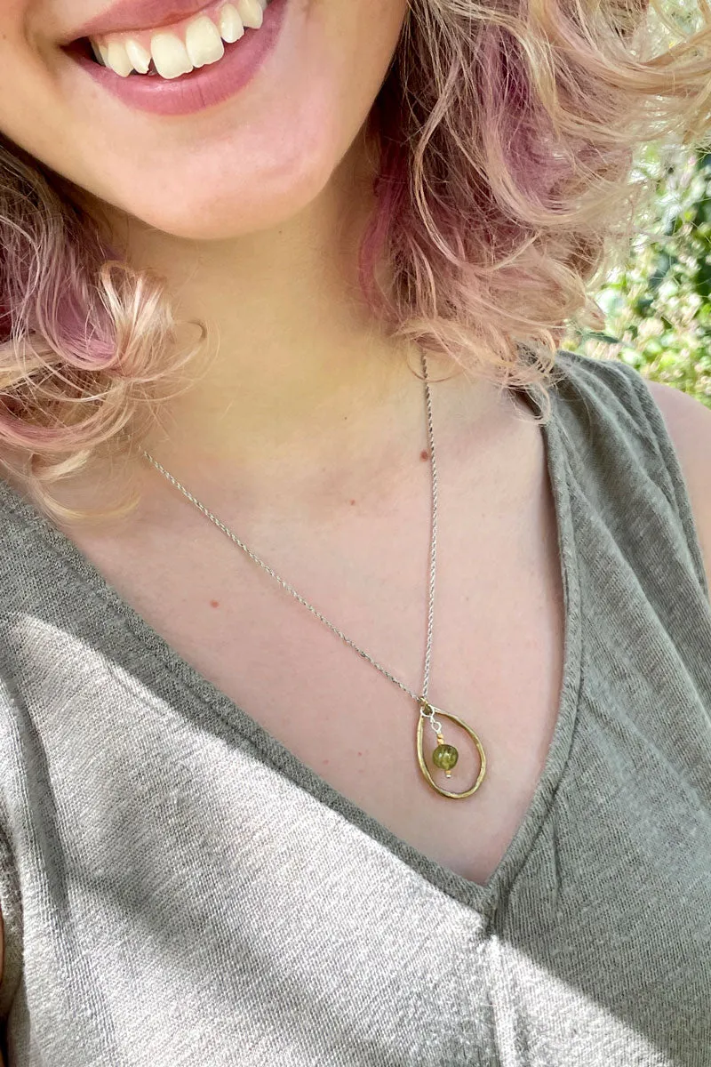 Peaceful Fire Necklace | Green Garnet Limited Edition
