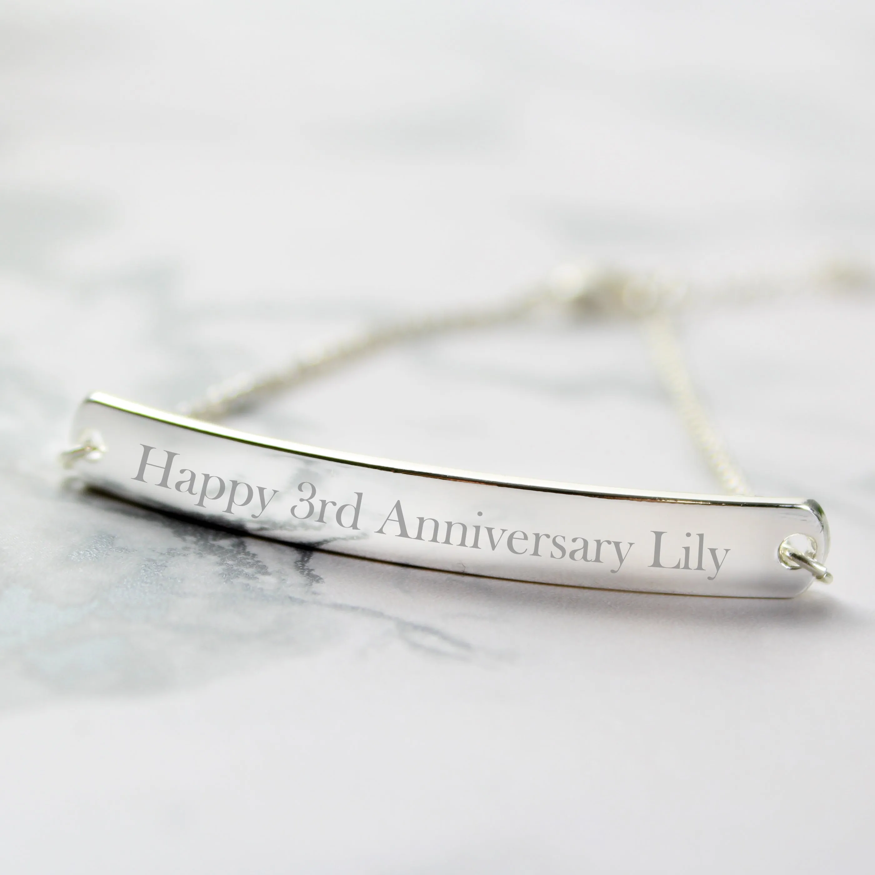 Personalised Silver Tone Bar Bracelet