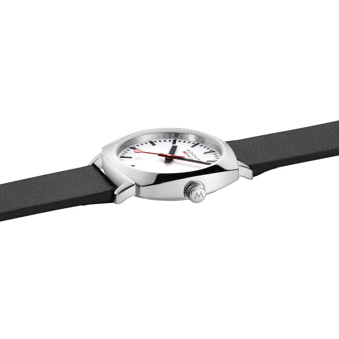 Petite Cushion, Black vegan grape leather, 31 mm
