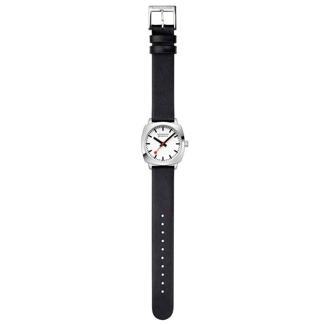Petite Cushion, Black vegan grape leather, 31 mm