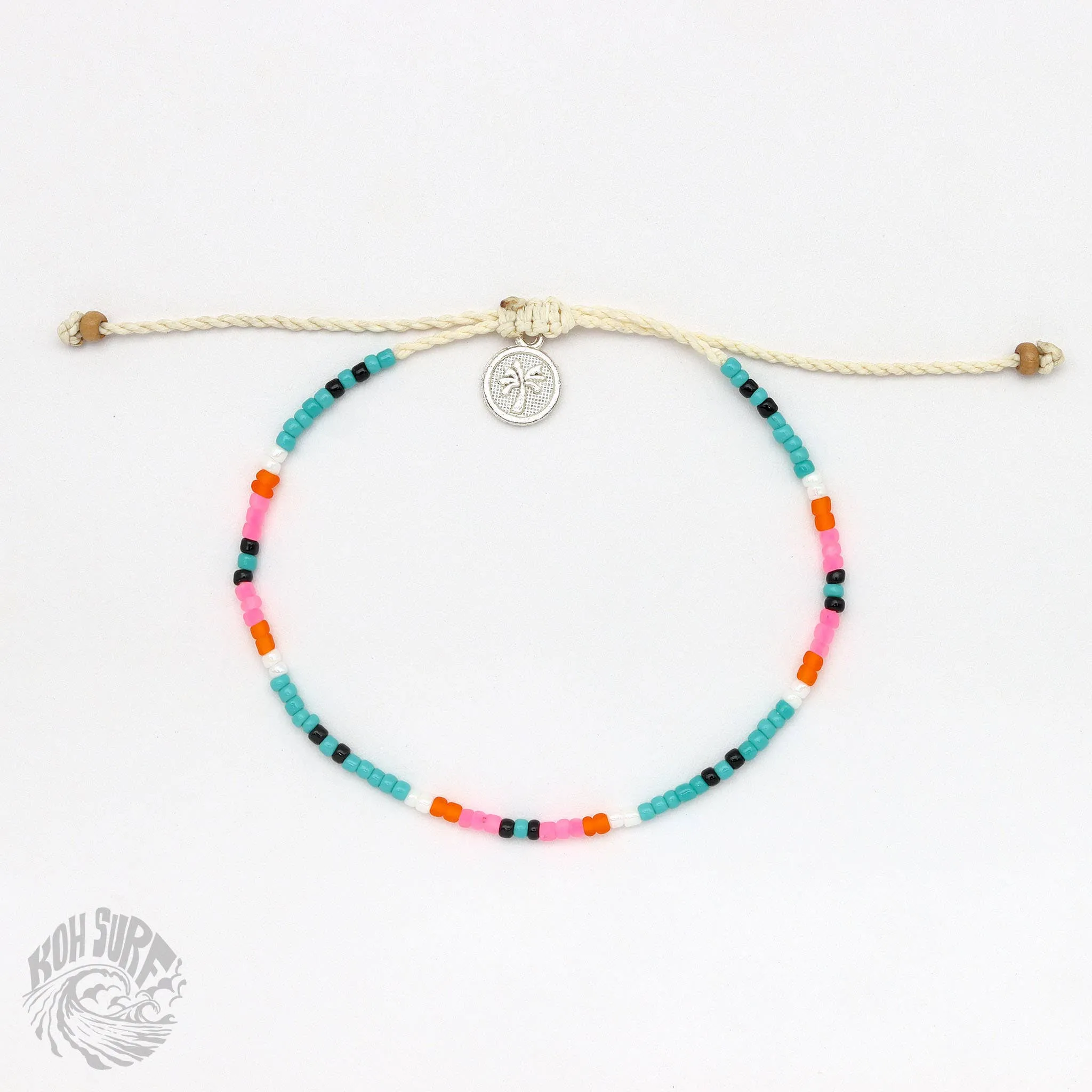 Pineapple Island -  Alila Dainty Beaded Anklet, Beach Anklet by Koh Surf: Pastel
