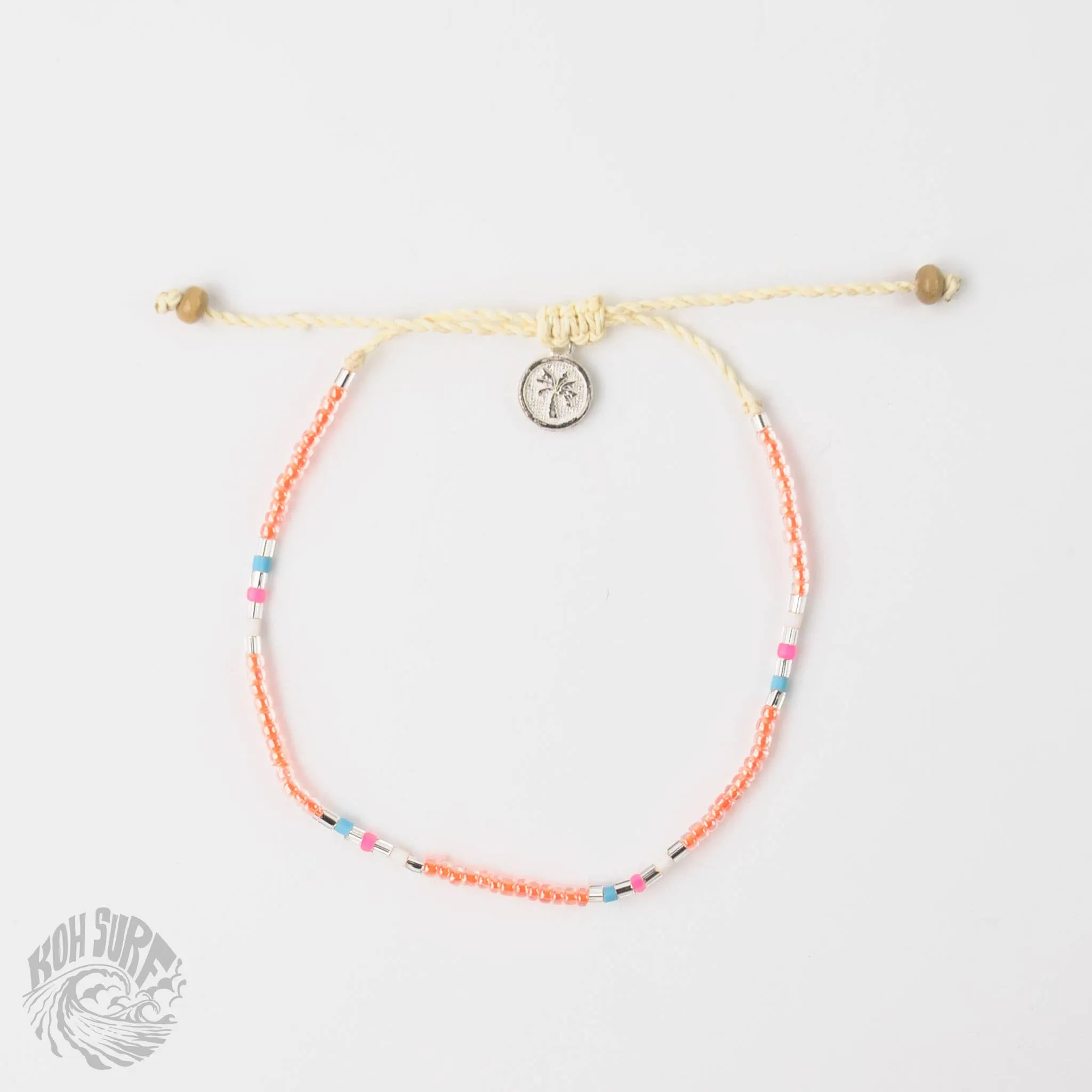 Pineapple Island -  Alila Dainty Beaded Anklet, Beach Anklet by Koh Surf: Pastel