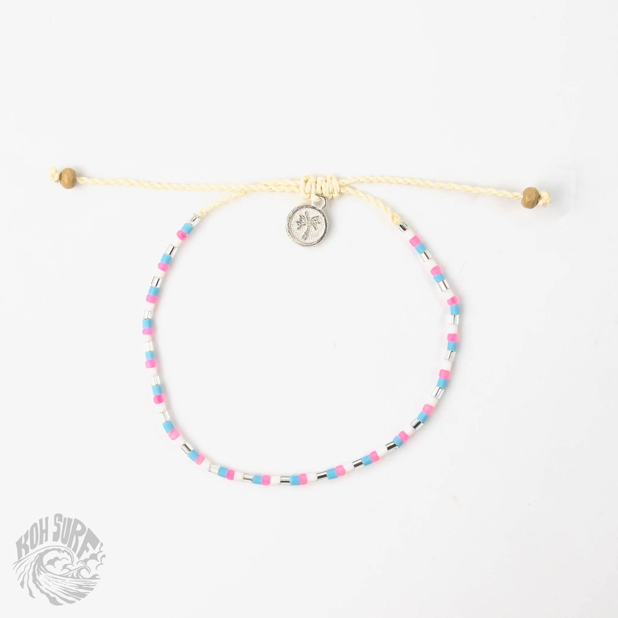 Pineapple Island -  Alila Dainty Beaded Anklet, Beach Anklet by Koh Surf: Pastel