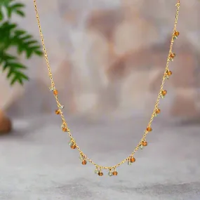 Pom Jewelry Citrine And Apatite Necklace In Gold Fill- PNBC13