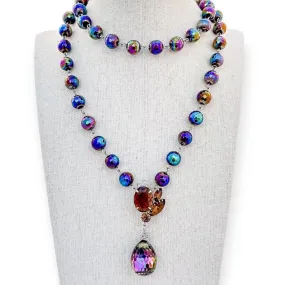Pretty as a Peacock Beaded Bauble Necklace