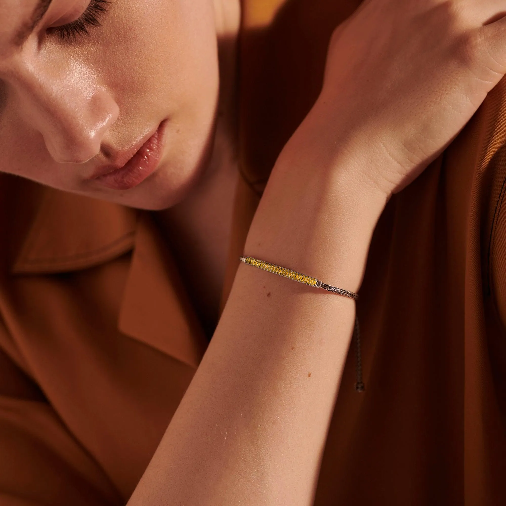 Pull Through Citrine Station Bracelet